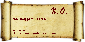 Neumayer Olga névjegykártya